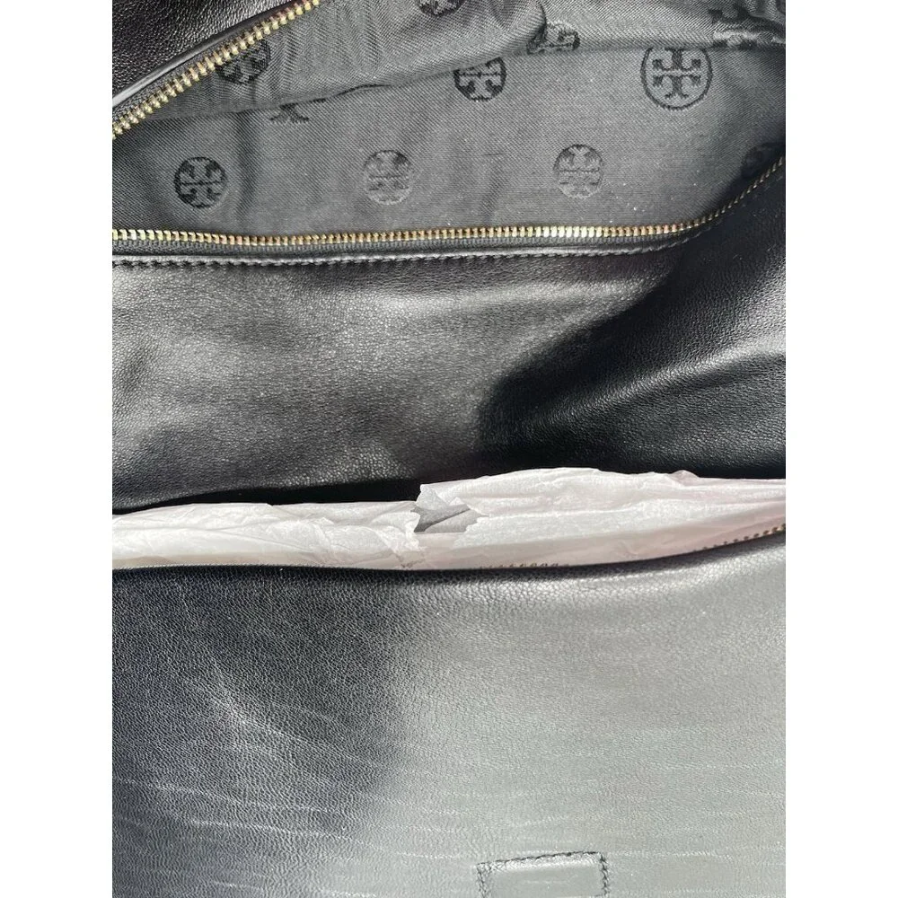 Tory Burch Crossbody Womens Bag‎ Purse Black Hold Chain Studded With Dust Bag
